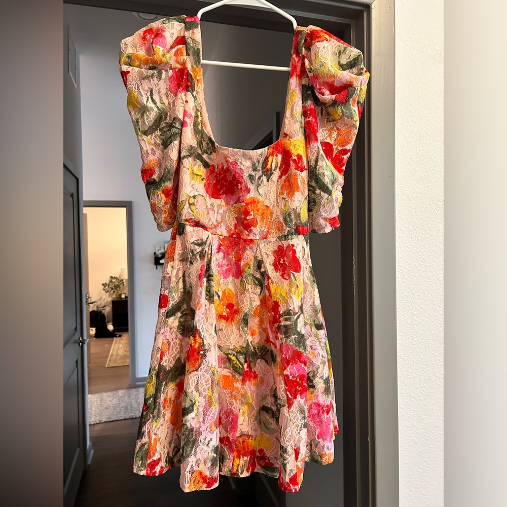 For Love and Lemons - Dascha Puff Sleeve Mini Dress - Size Medium - Worn once!